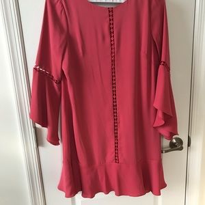 White House Black Market Bell Flutter Sleeve CORAL